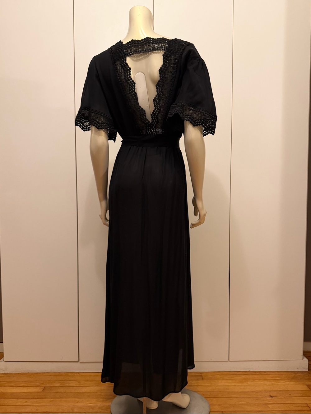 Stone Cold Fox Black Lace-Trim Long dress
for Women chiffon